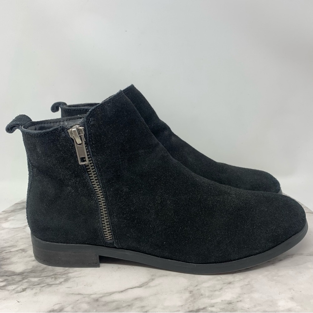 Steve Madden Reyna Suede Zip Detail Booties 8 Classic Moto Bohemian Minimalist - Picture 2 of 12